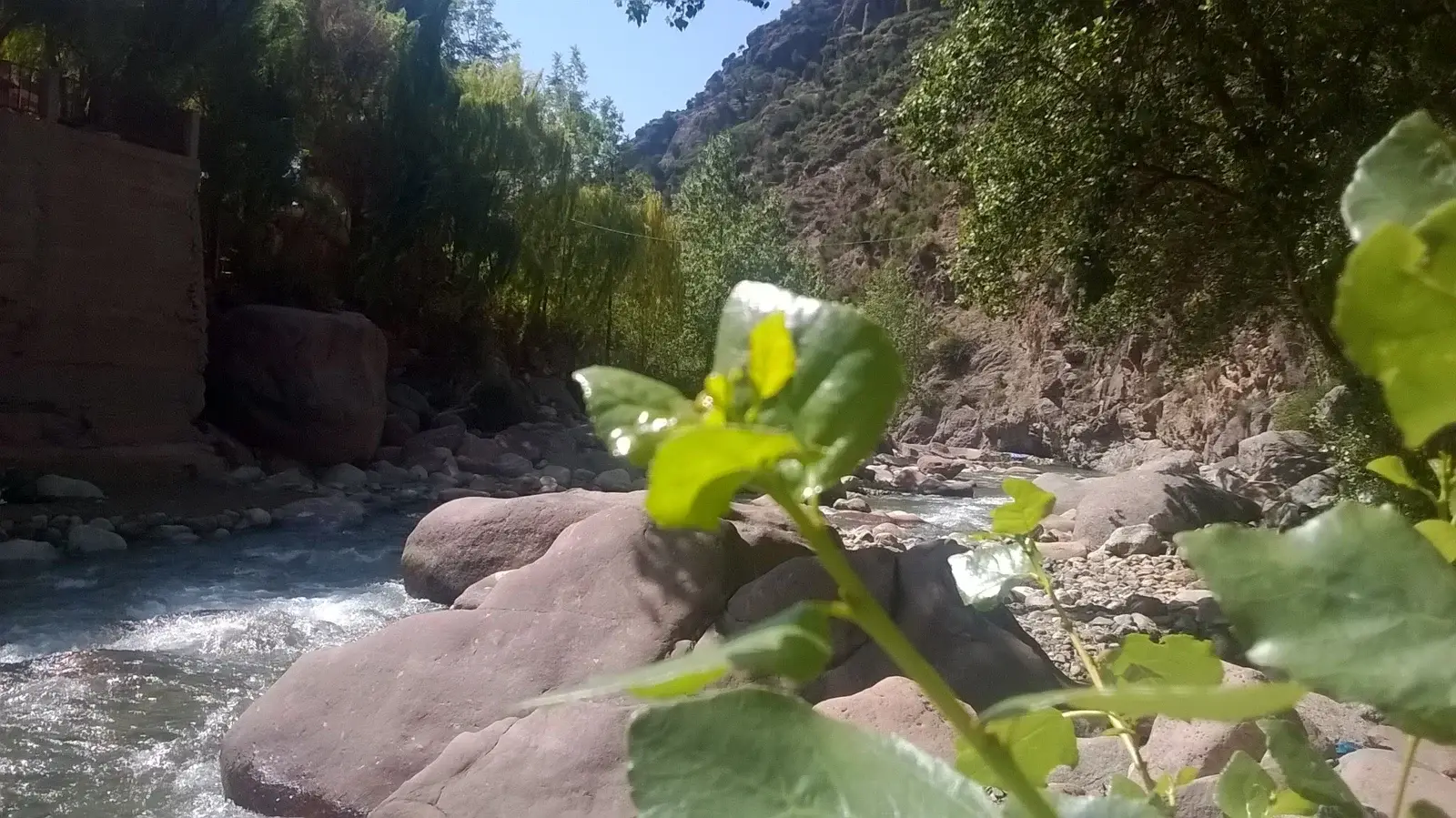 Rocky river channel in the Ourika Valley