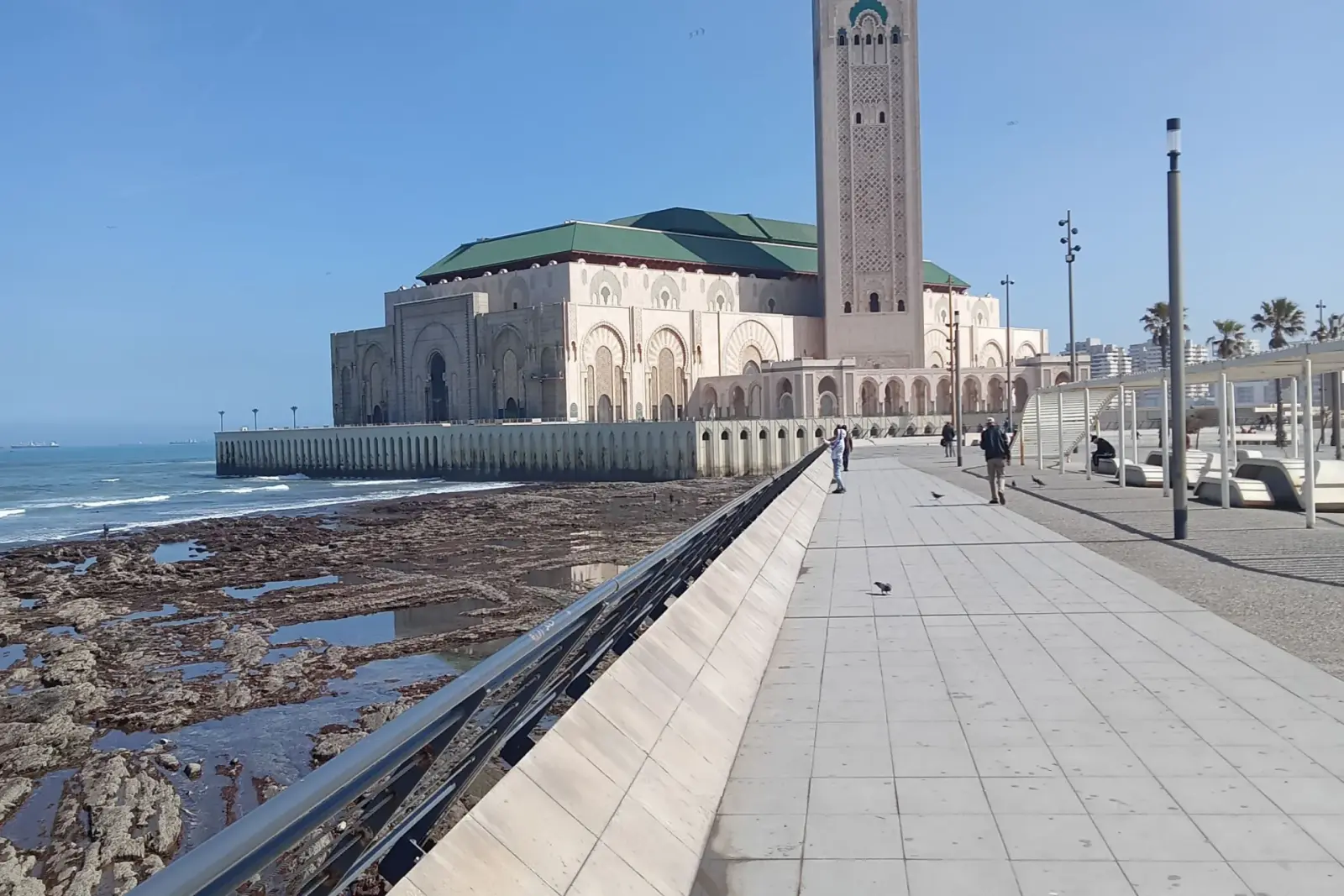 Hassan II Mosque beside the Atlantic in Casablanca