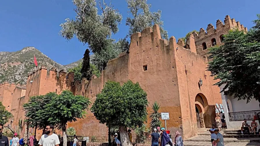 Ochre Kasbah fortress in the center of Chefchaouen