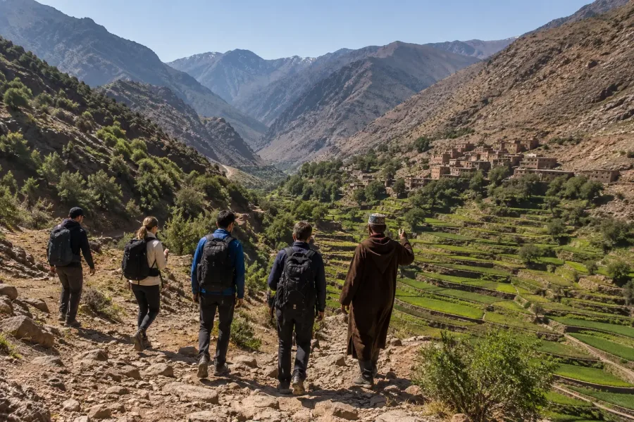 High Atlas mountain landscape on a day trip from Marrakech