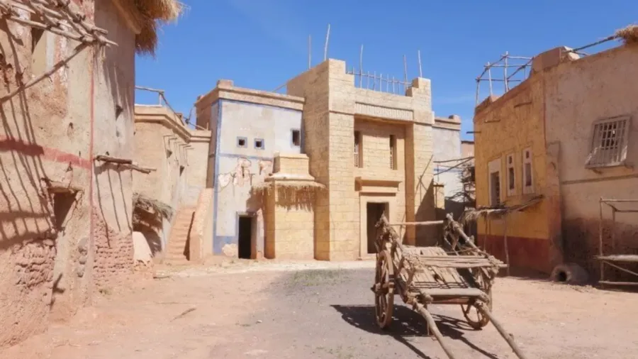 Ancient-style courtyard film set at an Ouarzazate studio