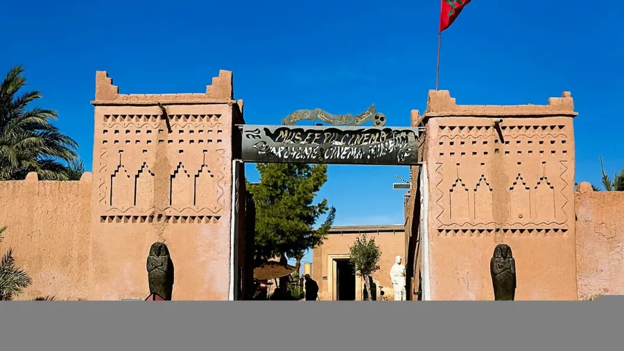 Cinema Museum entrance with film-set statues in Ouarzazate