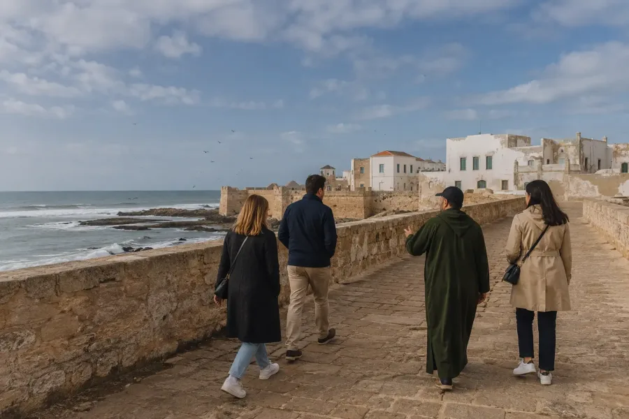 Mura storiche portoghesi accanto all’oceano Atlantico a El Jadida
