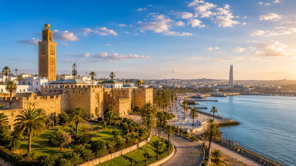 Entdecken Sie Rabat, Marokkos elegante Atlantikhauptstadt, wo Königsmonumente, alte Ruinen, Gegenwartskultur und die Kasbah der Udayas ans Meer treffen.
